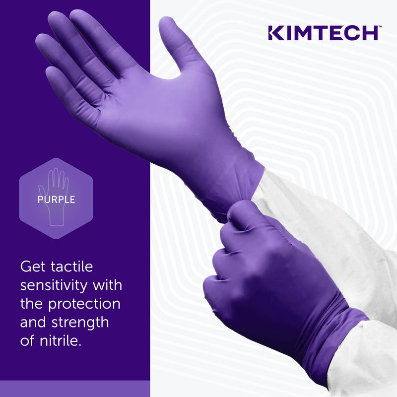 Ansell Kimtech™ Purple Nitrile™ Exam Gloves (55081), 5.9 Mil, Ambidextrous, 9.5”, Small, 100 Nitrile Gloves/Box
