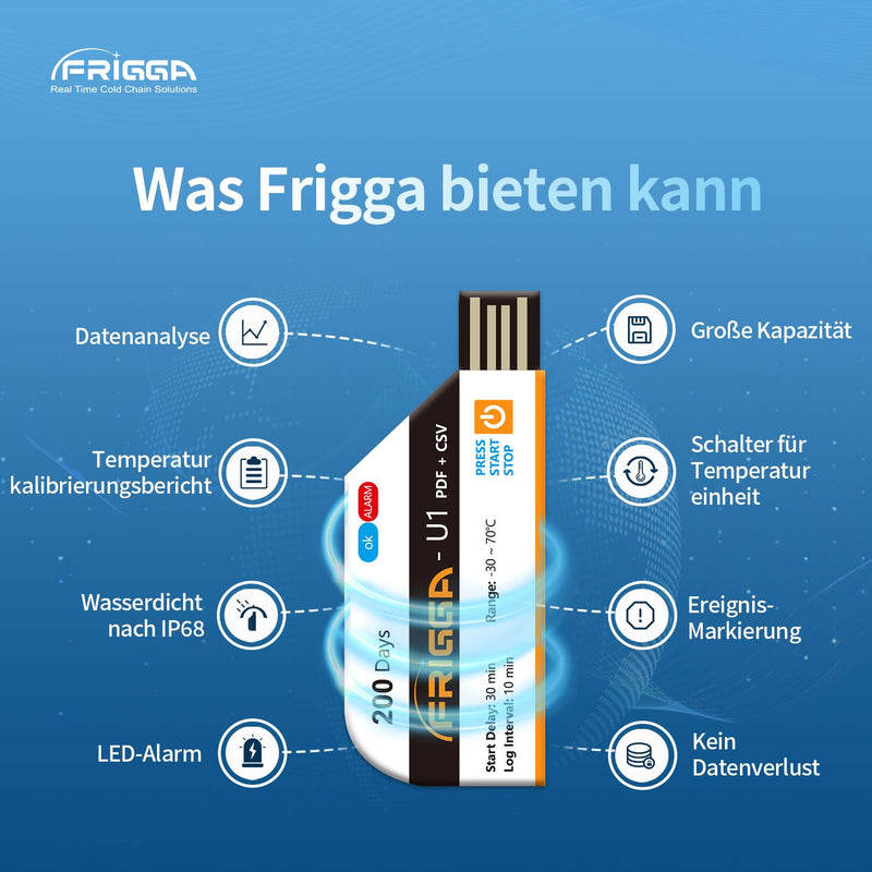 Frigga U1 USB Temperature Data Logger Disposable Temperature Pen 1