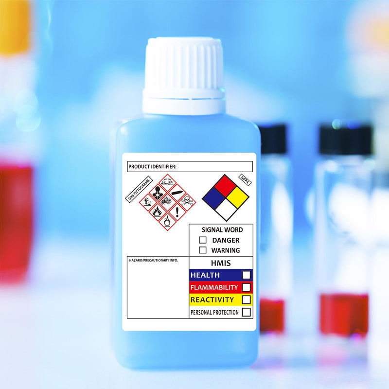 [Australia - AusPower] - SDS OSHA Data Labels for Chemical Safety 3×4 Inch MSDS Stickers with GHS Pictograms HMIS & Hazard Compliant Secondary Containers, 100 Stickers Per Roll 1 Roll 