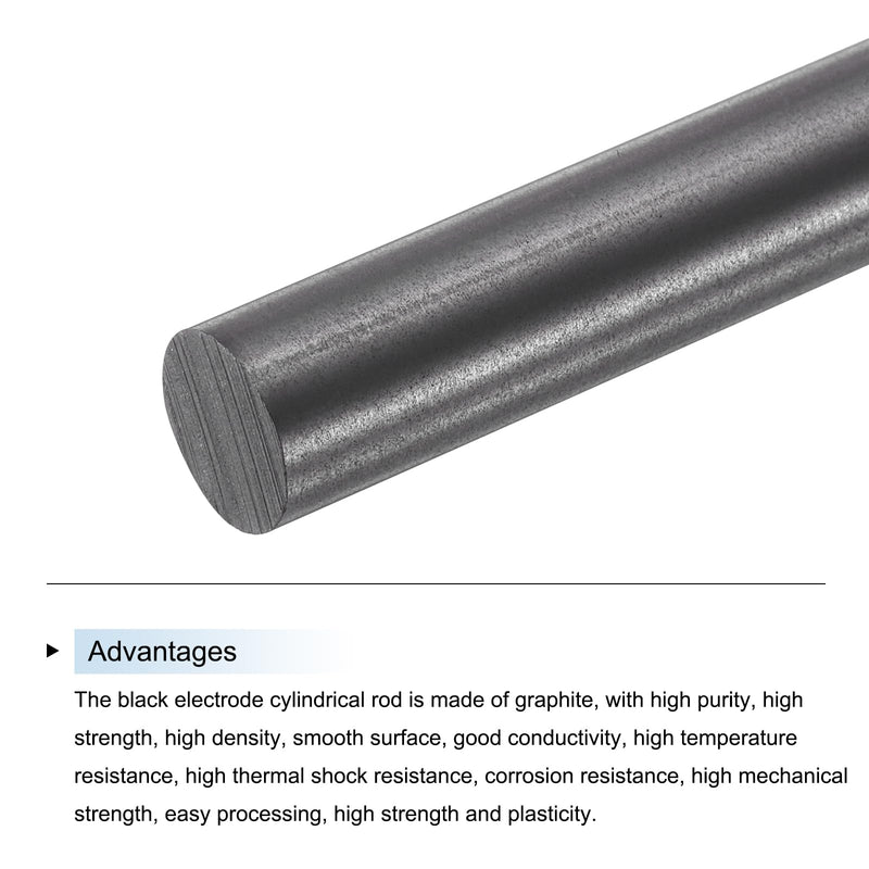 [Australia - AusPower] - MECCANIXITY Graphite Rod, Graphite Stirring Rod Cylinder Stick Carbon Rod 150x10mm Black for Electrode, Melting Casting, Crucibles 