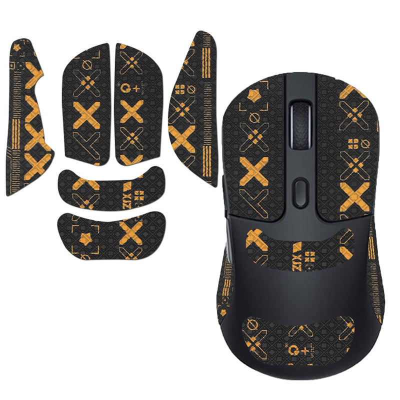 NOUKAJU Mouse Grip Tape Full Coverage for Keychron M3（M3-A1） Wireless Mouse, Mouse Anti Slip Grip Tape,Self-Adhesive PreCut Sweat-Resistant Professional Mice Upgrade Kit(Black&Gold)