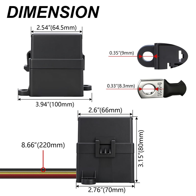 [Australia - AusPower] - 12V 3 Way Pre-Wired Fuse Relay Box, 4-Pin 80A Relay Block and Kit, 3 Relays and 3 ATC/ATO Blade Fuses, for Cars Truck Jeep 80A 3 Relay 3 Fuses 