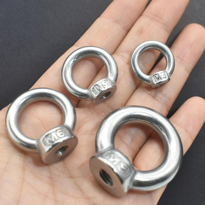 [Australia - AusPower] - 10 Pcs M8 Stainless Lifting Eye Nuts Thread Ring Shoulder Metric EyeNuts Fastener 