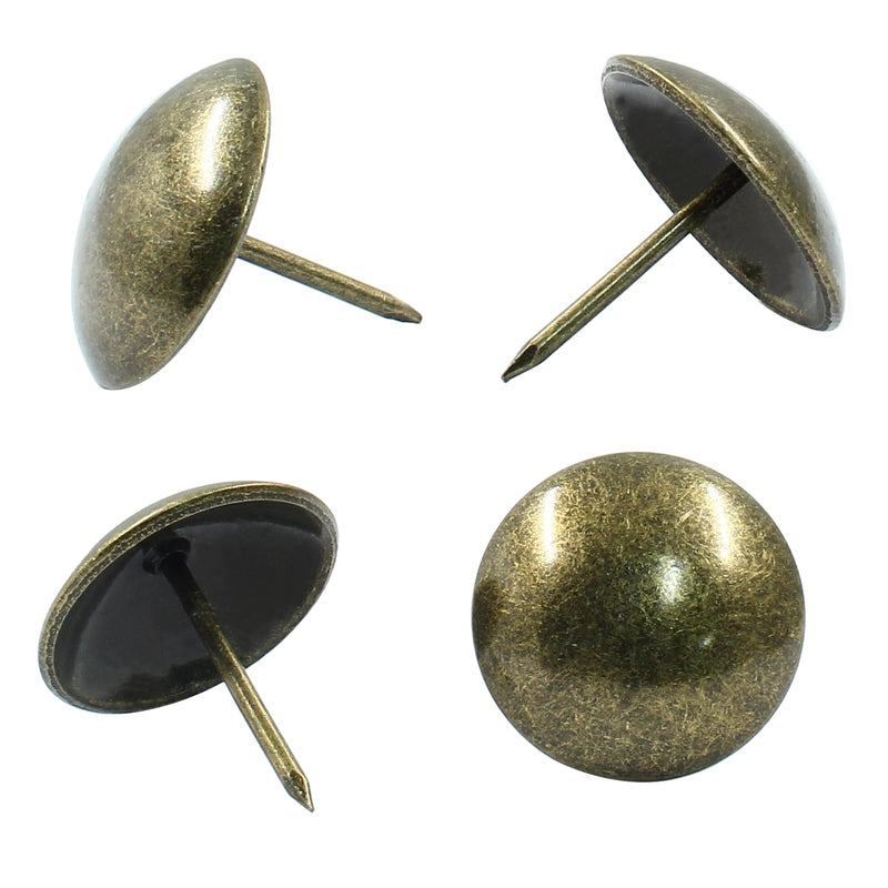 [Australia - AusPower] - 50Pcs 1 Inch (25mm) Bronze Upholstery Tacks, Antique Round Metal Thumb Tacks Furniture Upholstery Pins for Cork Board, Sofa, Couch, Craft, DIY Decoration 1" 