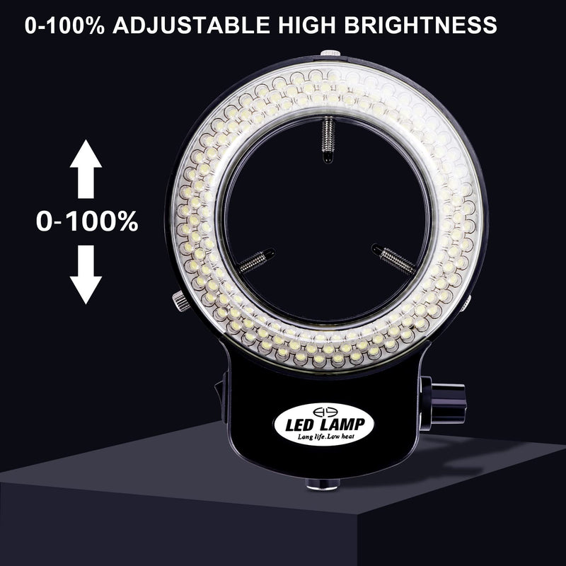 [Australia - AusPower] - Jevina 144 LED Microscope Ring Light 0-100% Adjustable Lamp for Microscope Ring Lighting 