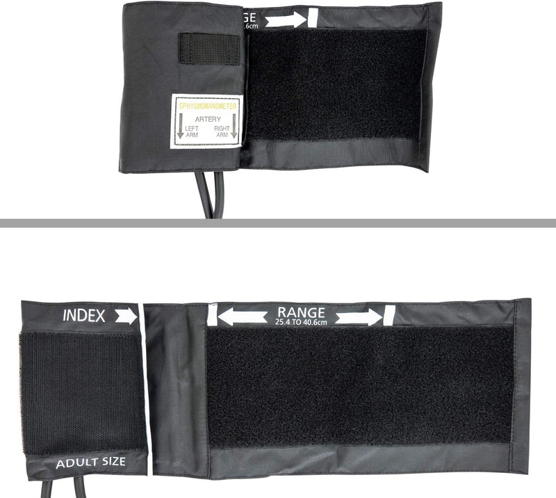 [Australia - AusPower] - LINE2design Adult Blood Pressure Cuff - School Safety Deluxe Aneroid Sphygmomanometer with Cuff and Carrying Case Trauma Kits Black 