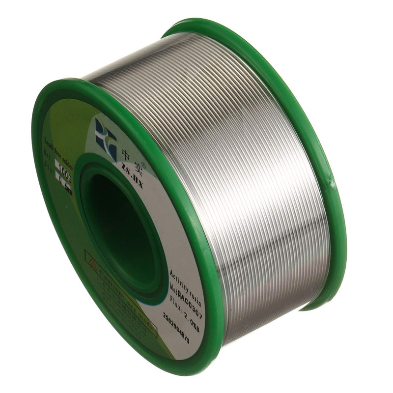 Lead-Free Solder Wire Sn99 Ag0.3 Cu0.7 Rosin Core Solder Wire for Electrical Soldering (0.6 mm 50 g) silver