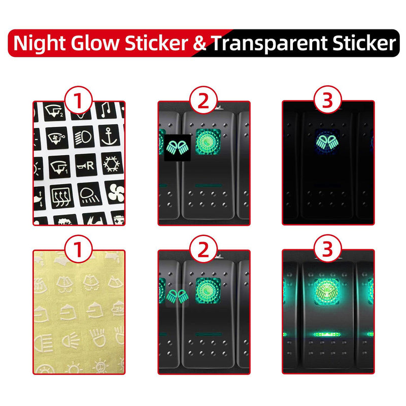 FXC Waterproof Marine Boat Rocker Switch Panel 4 Gang with Dual USB Slot Socket + Cigarette Lighter LED Light for Car Rv Vehicles Truck (4 Gang Green Light)
