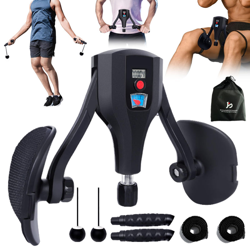 Thigh Trainer Pro 0-132 lbs Adjustable Resistance, Inner Thigh & Pelvic Floor Kegel Exerciser with Arm Workout Handles & Wireless Jump Rope for Home Fitness for Women & Men Black