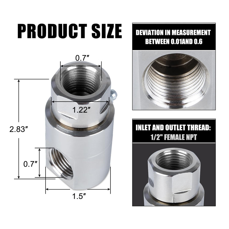 [Australia - AusPower] - RANSOTO 1/2 Inch FXF swivel 5024-Ni-AL Heavy Duty Hose Reels Swivel Fitting With Grease Zerk Compatible with Home and Industrial Steel Hose Reels Replaces 9SS8MP50XFP50-Ni-AL 
