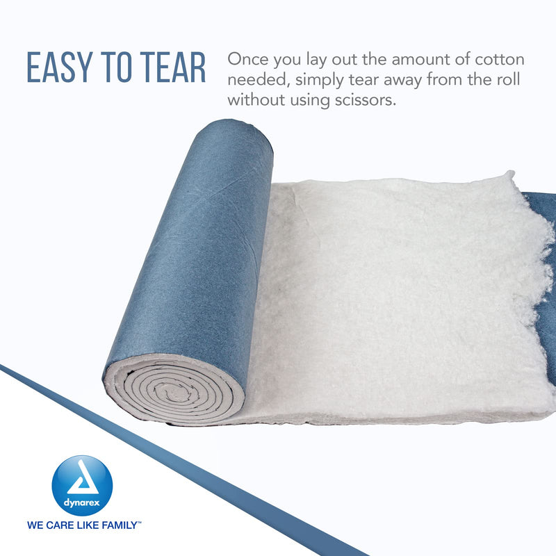 [Australia - AusPower] - Dynarex Cotton Roll – Non-Sterile, Soft and Absorbent Cotton in an Easy to Tear & Use Roll, 1-pound, 12” x 56", White, 1 - Dynarex Cotton Roll 