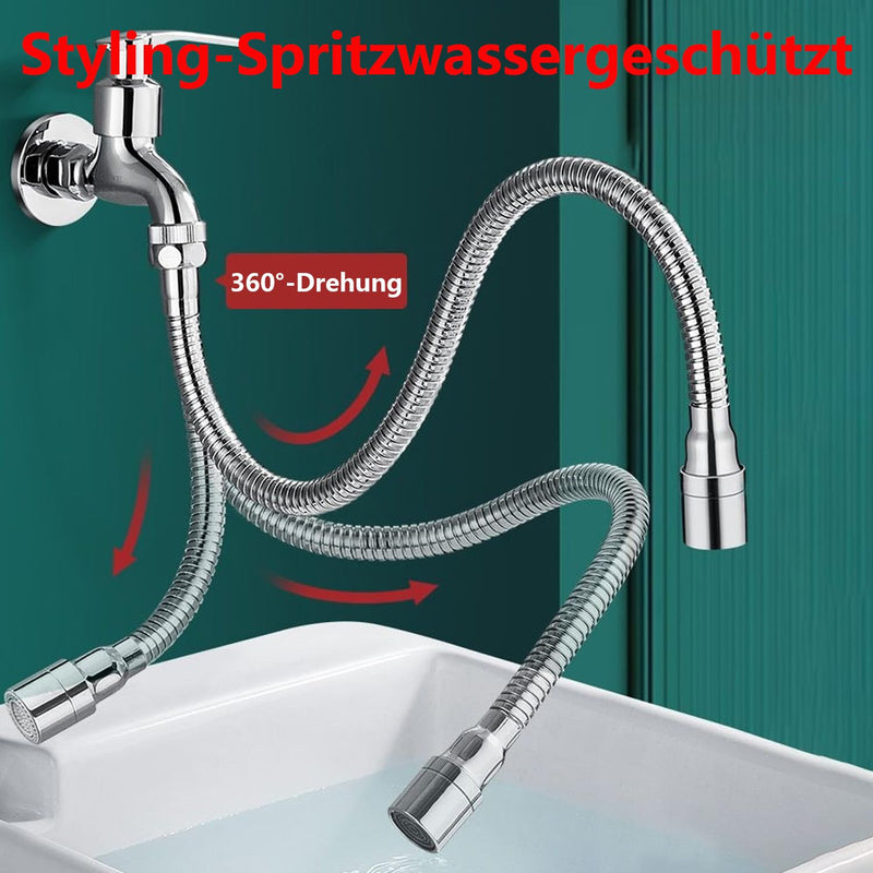 [Australia - AusPower] - QZKJQDD Tap Extension 50 cm, 360 Degree Swivel, 2 Modes Water Outlet, Stainless Steel, Polished, Perfect for Kitchen, Bathroom & More Adjustable - 2. Gear rotation adjustment: 50 cm 