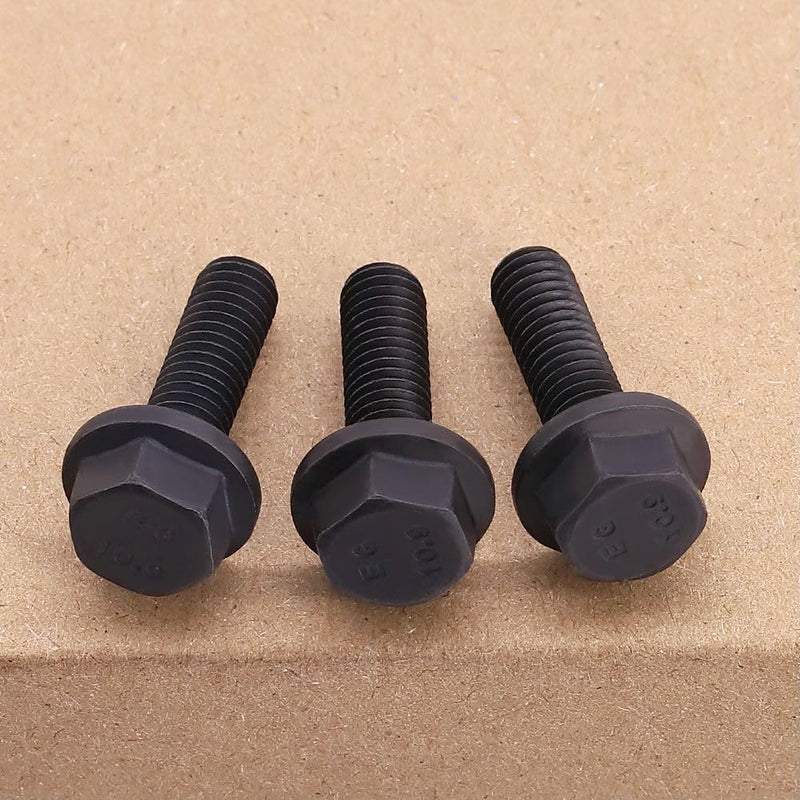 [Australia - AusPower] - M12-1.75 x 45mm (6 pcs) Flanged Hex Bolt Screws Black Oxide Finish, 10.9 Grade Alloy Steel, Large Flange Washer Head Bolt, DIN6921/GB5789, Full Thread M12-1.75 x 45mm 6 