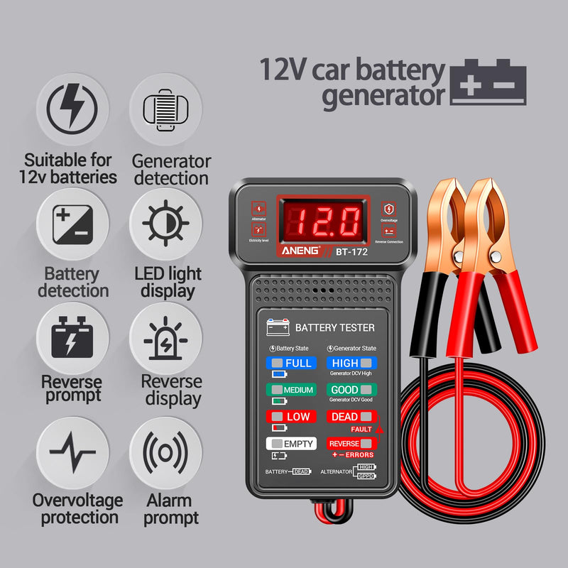 [Australia - AusPower] - ANENG Clamp Meter Multimeter Tester with 1.2V Car Battery Tester,Measures AC Current, AC/DC Voltage,Capacitance, Resistance, Diodes, Continuity Frequency Electrical Tools 