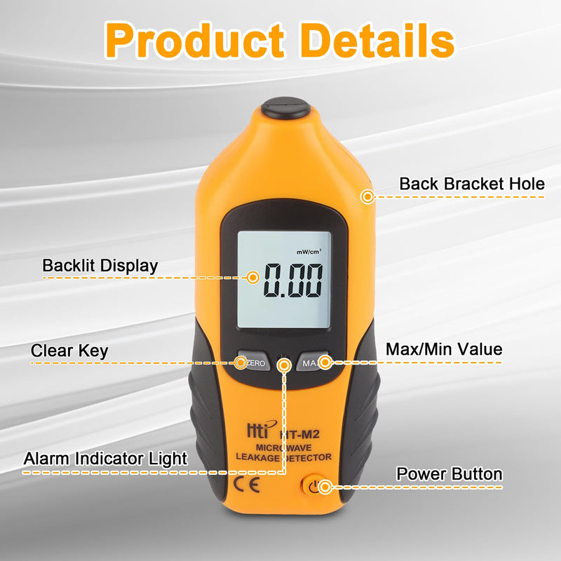 [Australia - AusPower] - Microwave Tester, Digital LCD Display Microwave Leakage Detector EMF Radiation Detector 2450mhz, Built in Alarm Function for Home Microwave Oven Testing（Battery Not Included） 