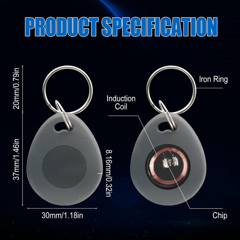 [Australia - AusPower] - 100pcs 26 bit Prox Keyfobs Proximity Fob Frequency 125KHZ HI-D Fit for Prox Key ISOProx 1386 1346 1386 1326 H10301 Format Card Readers & Vast Majority of Access Control Systems,Grey 