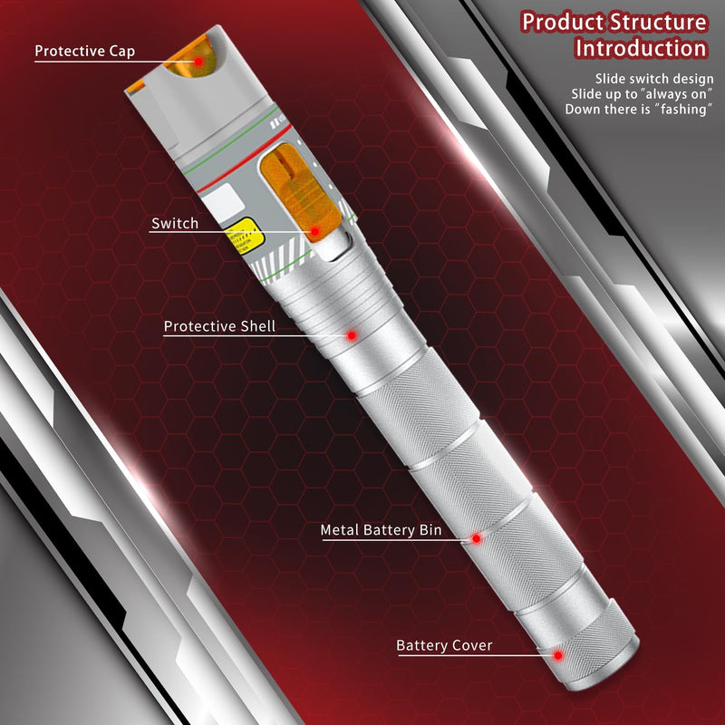 [Australia - AusPower] - Visual Fault Locator, VFL Fiber Optic Light Source Tester, Red Light Pen Equipment for 2.5mm Universal Connector, FC/SC/ST/LC Adapter for CATV Telecommunications, Fiber Network Cable Test Amber VFL Silver 1 