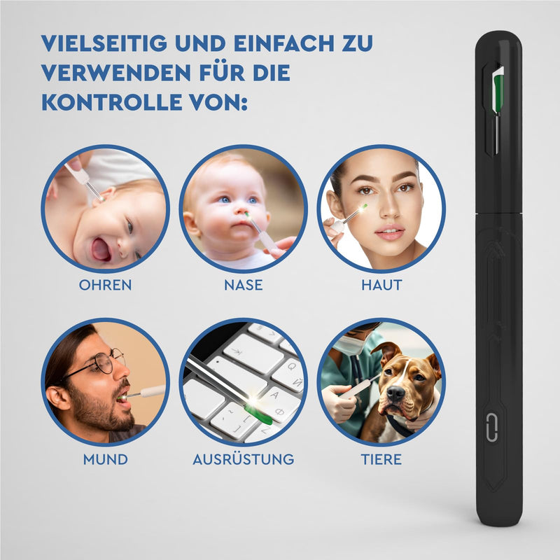 Ear Wax Remover Otoscope with Camera 1920p 3.6 mm WiFi Ear Cleaner - UdiGuard Ear Mirror Ear with 6 LED Lights Dogs Adults and Children - Compatible with iPhone iPad Android Black Udiguard Black Otoscope