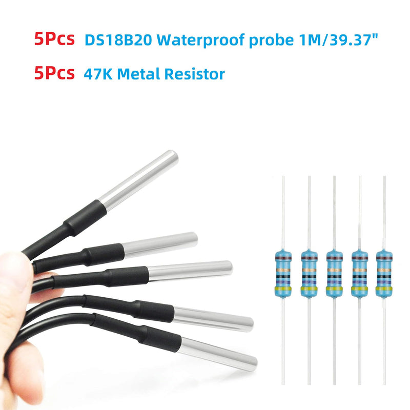 [Australia - AusPower] - DS18B20 Temperature Sensor High-Accuracy Waterproof for Arduino Raspberry Pi DIY and Other Experiments 