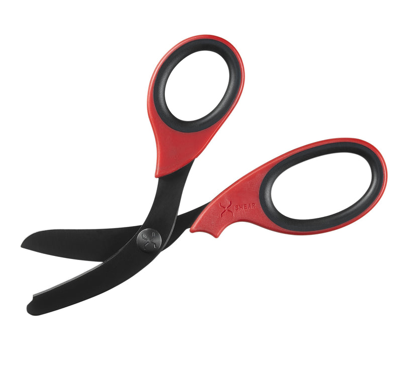 [Australia - AusPower] - xShear® 7.5” Extreme Duty Trauma Shears - Black Titanium Coated Blades, The perfect scissors for the Paramedic, EMT, Nurse or any Emergency Healthcare Provider (Red/Black) Red/Black 