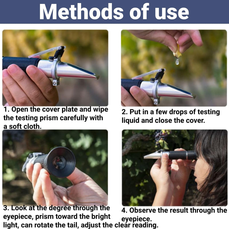 [Australia - AusPower] - Honey Refractometer for Honey 0 to 20% Sugar Test Range with ATC for Most Liquid Sugar Tests 