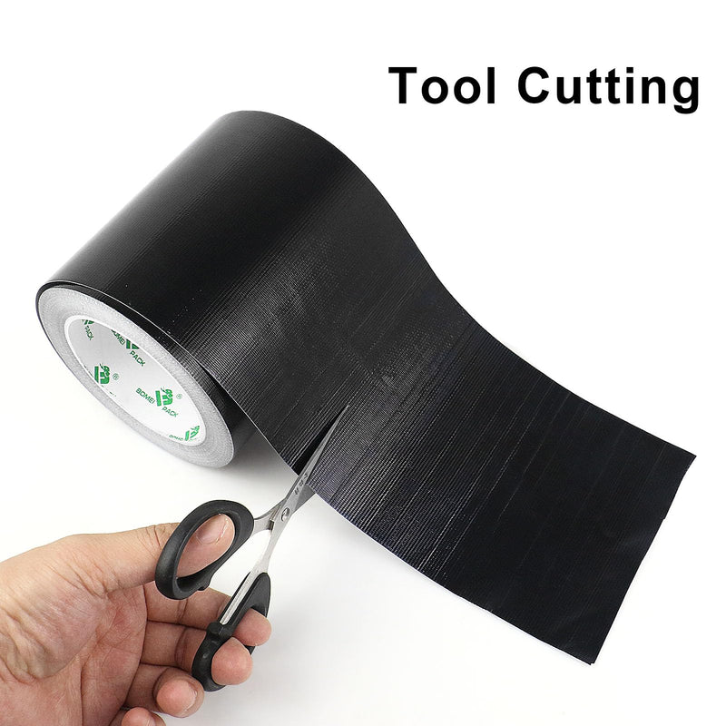 BOMEI PACK Adhesive Black Aluminum Foil Heat Shield Tape Barrier 5in x 66ft, Fiberglass Thermal Insulation Reflective Material High Temp Protection 1 Pack 5inch x 66ft