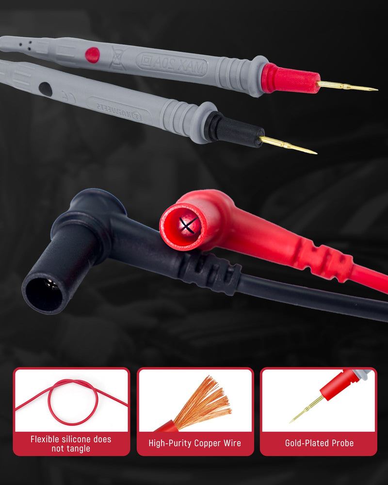 [Australia - AusPower] - KAIWEETS Silicone Test Leads Multimeter Probes 48-Inch Silicone Wire Gold-Plated Tips CAT III 1000V & CAT IV 600V 20A Compatible with Digital Multimeters & Clamp Meters KET20 