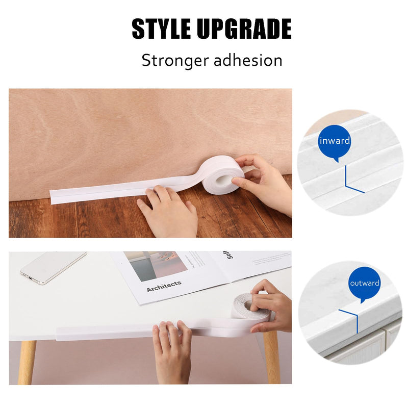 [Australia - AusPower] - White Caulk Tape Bath & Kitchen Self Adhesive Caulking Tape Waterproof - Toilet Caulk Strip - Bathtub Sealing Strip Tape Caulk - Bathroom Shower caulking tape,4-Roll 