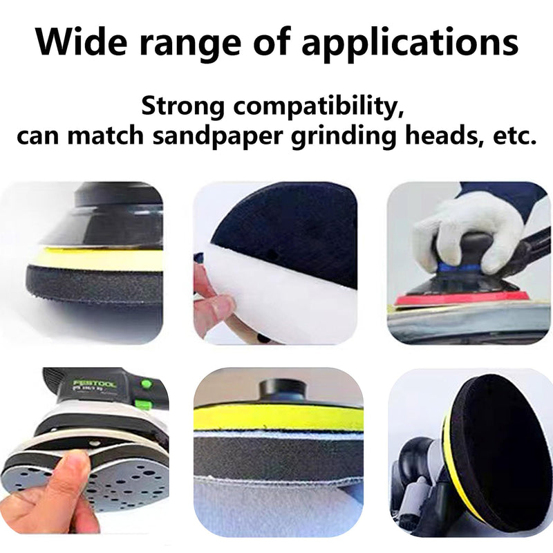 Set of 4 Soft Sponge Sanding Pads with 8 Holes 125mm Soft Sanding Pad for Sander, Shockproof and Protect Noise Reduction
