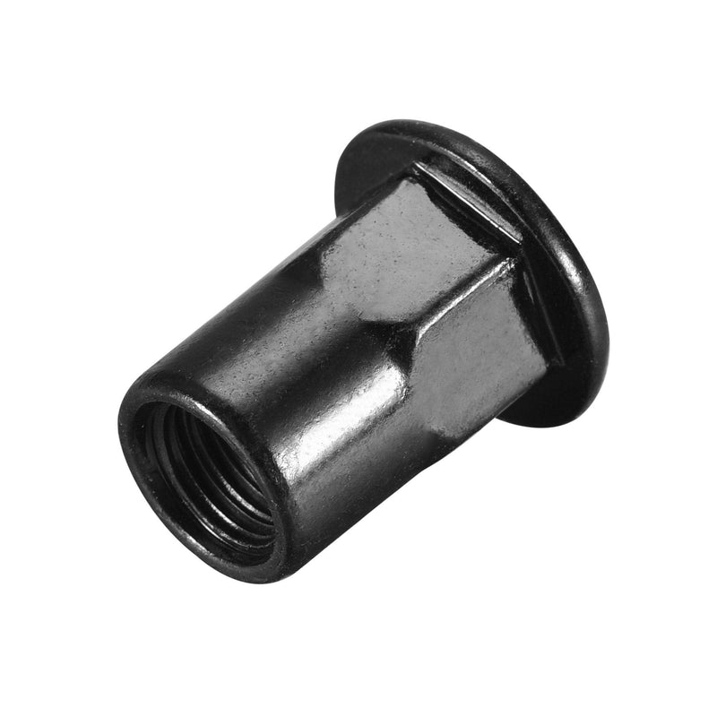 [Australia - AusPower] - uxcell M8 Rivet Nuts, Thread Half Hexagonal Carbon Steel Zinc-Plated Flat Head Threaded Insert Nut Black 20Pcs 