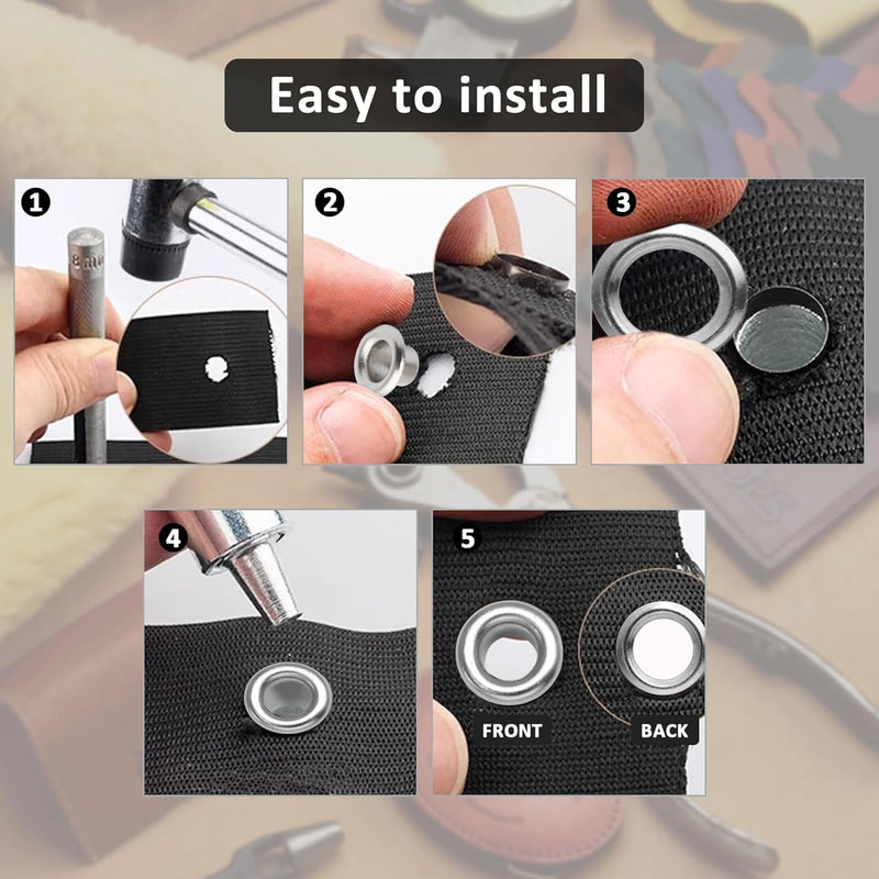 [Australia - AusPower] - Litoexpe 6mm ID Grommets Eyelets, 800 Pieces Metal Grommet Kit Hole Self Backing Eyelet for Repairing Canvas, Clothes, Leather (4 Colors) Multicolor 6 MM 