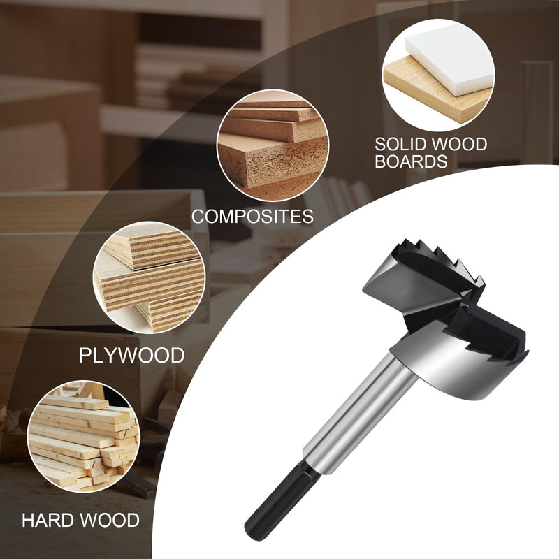[Australia - AusPower] - 2-1/2 Inch Forstner Drill Bit for Woodworking, 2-1/2" Forstner Bit Wood Drill Bits for Holes, Hinge Cutter for Hard Wood, Plastic, Plywood HEX Shank 2-1/2" 