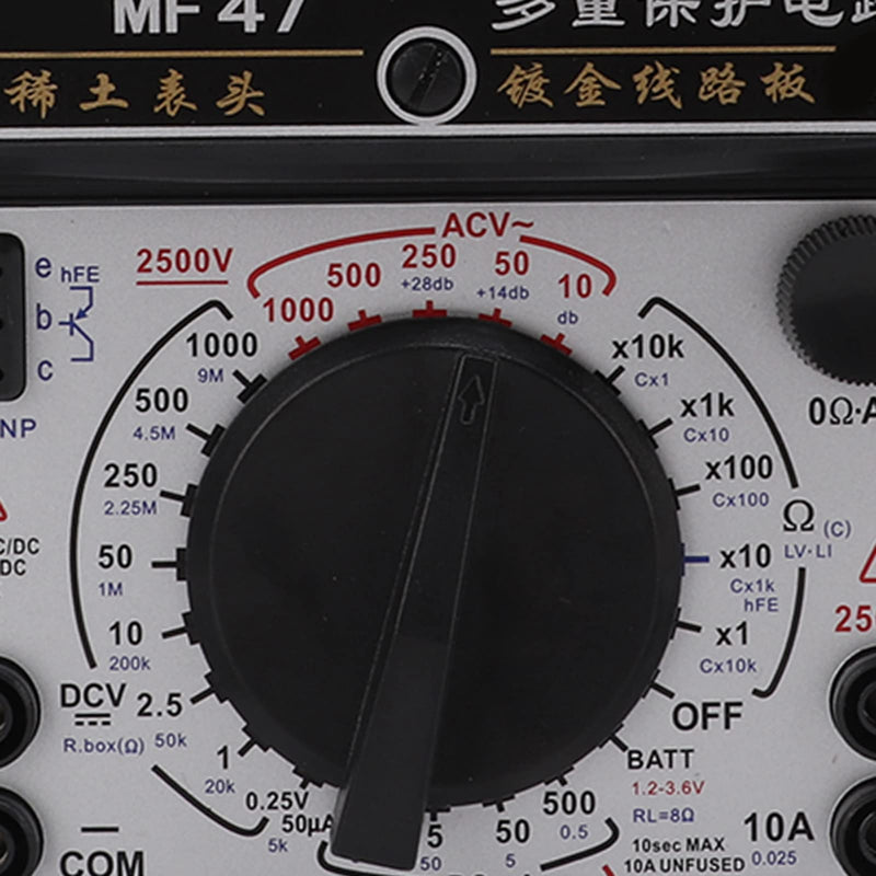 [Australia - AusPower] - KIMISS MF47 Analog Multimeter for Industry, Pointer Type Voltmeter, Internal Magnetic Design, Professional Electrical Testing Tool 