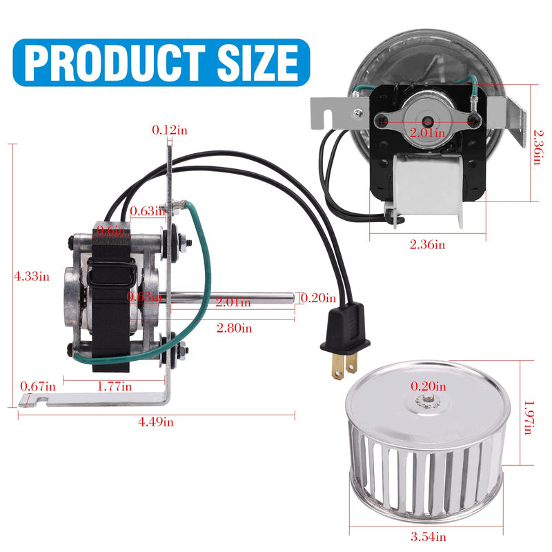Upgrade 82229000 Bathroom Vent Fan Motor and Wheel Compatible with Nu-Tone Bro-an 9415 9415F 9415H 9415N 9425, Vent Bath Fan Motor Replace 82229000 S82229000 C-82230 68627000 K7895, CCW