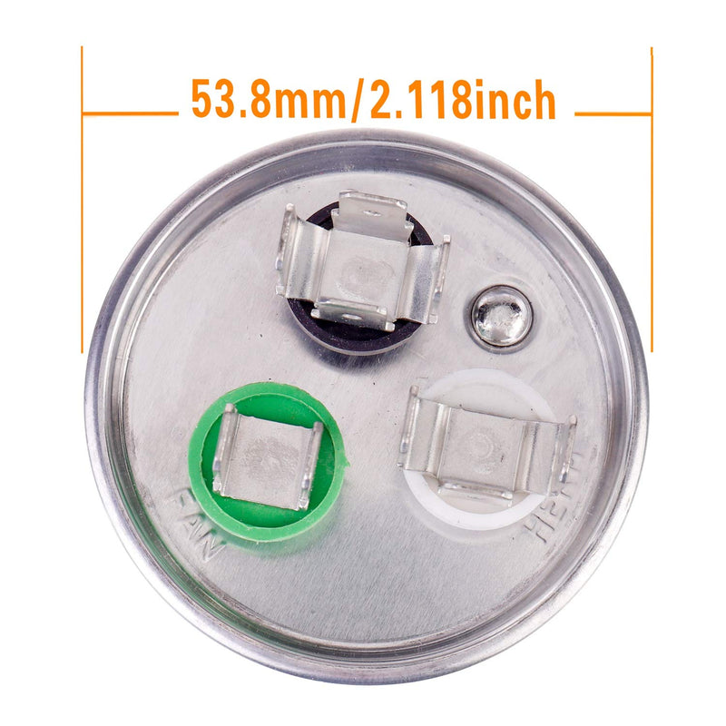 [Australia - AusPower] - 40+5 uF ±6% 40/5 MFD 370/440 VAC CBB65 Dual Run Start Round Capacitor for Condenser Straight Cool or Heat Pump Air Conditioner or AC Motor and Fan Starting 40/5 UF 