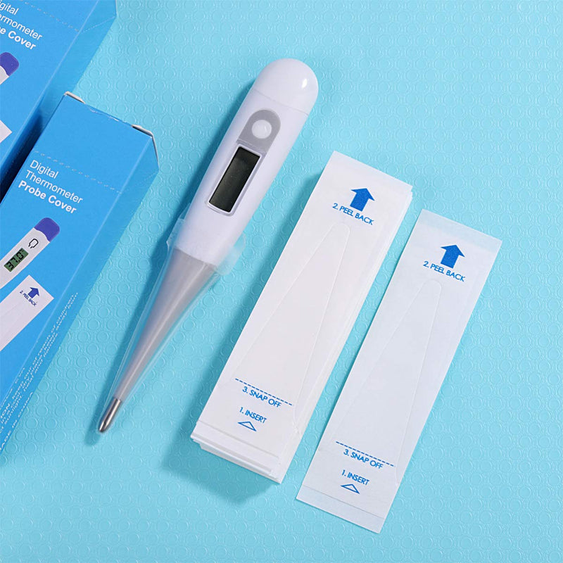 [Australia - AusPower] - Healifty 200Pcs Thermometer Covers for Digital Thermometers, Disposable Probe Covers, Oral Thermometer Sleeves for Oral Ear Recta Thermometer 