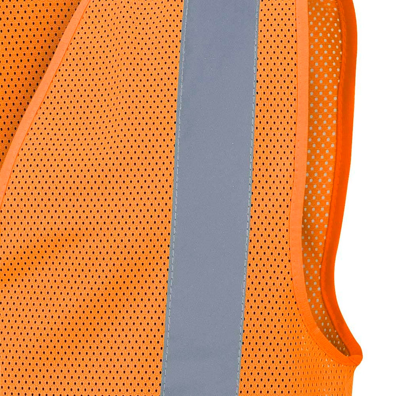 Pioneer Hi Vis Mesh Safety Vest - For Traffic & Public Workers - Cool & Lightweight - Class 2 - Reflective Tape - Orange