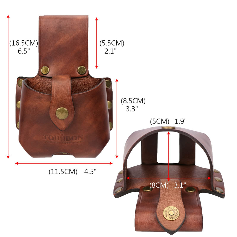 TOURBON Leather Tape Measure Pouch Belt Tool Carrier Holder
