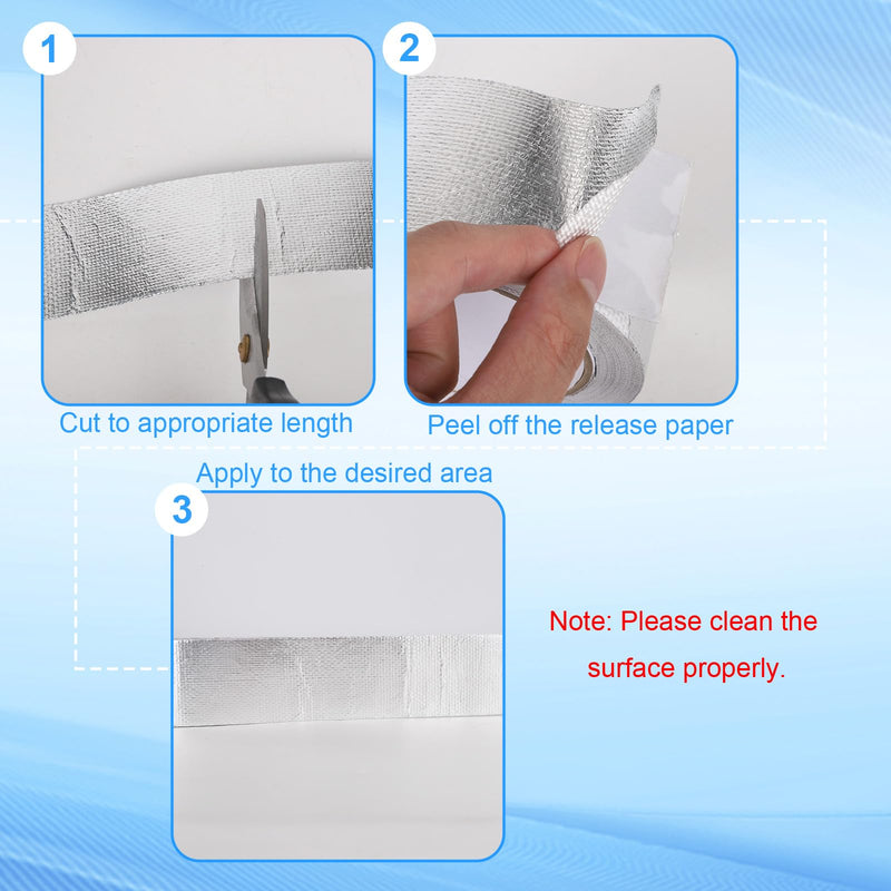 2pcs Heavy Duty Aluminum Polycarbonate Tape, 20m/65.6ft Per Roll 5cm/1.97in Wide Waterproof Self-Adhesive Sealing Insulation Duct Foil Vent Tape for Greenhouse Roof Outdoor Green House Panels Repairs