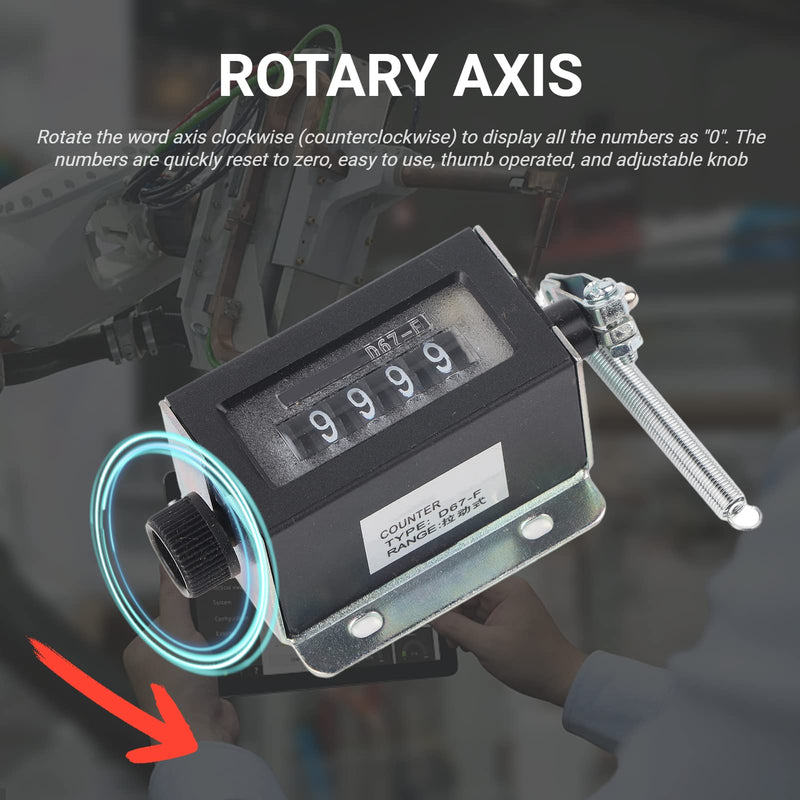[Australia - AusPower] - 5 Digit Mechanical Counter, 0-99999 Resettable Manual Hand Pull Stroke Tally Counter, Professional Mechanical Arithmometer Counter for Textiles Machinery Winding Hill 