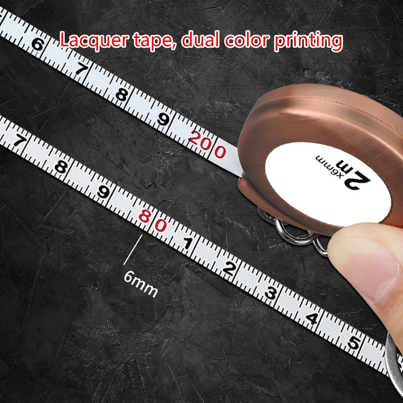 [Australia - AusPower] - Tape Measure Keychain, Functional Mini Tape Measure Keychain 2M Stainless Steel Tape Measure Durable silver 