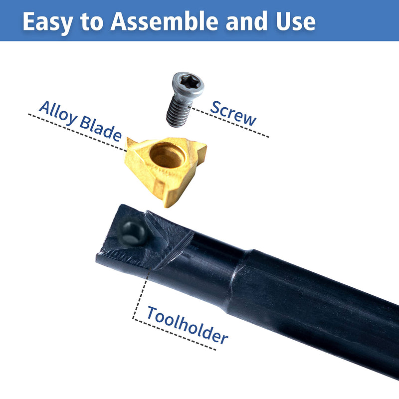 [Australia - AusPower] - Lathe Threading Tool Turning Holder - Boring Bars SNR0008K11 / SNR0010K11 / SNR0012M11 with 3 Indexable Carbide Inserts 11IR A60 for Lathe Turning Tool Cutting Tool… SNR0008/0010/0012 boring bars+3pcs inserts 