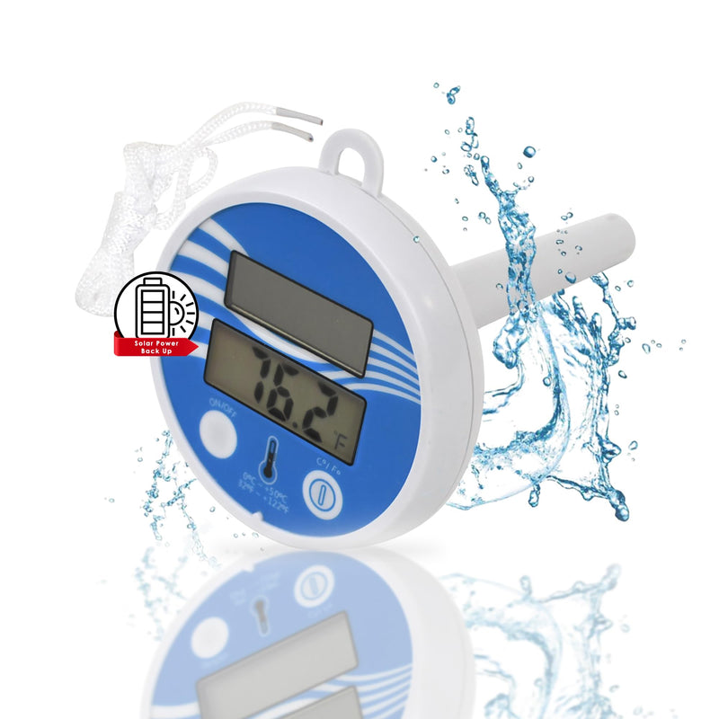 [Australia - AusPower] - Pool Thermometer Floating Easy Read - Digital Thermometer Wireless Water Temperature Gauge - Solar Water Temp Gauge for Hot Tub, Pond, Lake - Inground or Above Ground Swimming Pool Accessories 