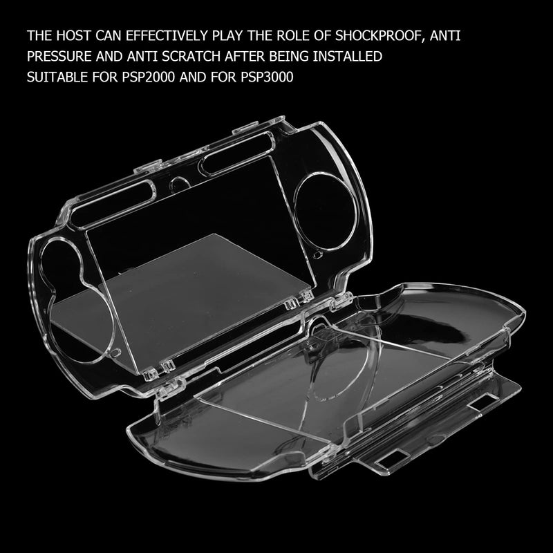 [Australia - AusPower] - Protective Shell, for PSP 2000 3000 Game Console, Transparent Crystal Protective Cover Shell Skin, Full Housing Case with Movie Bracket, Shock/Scratch Resistant 