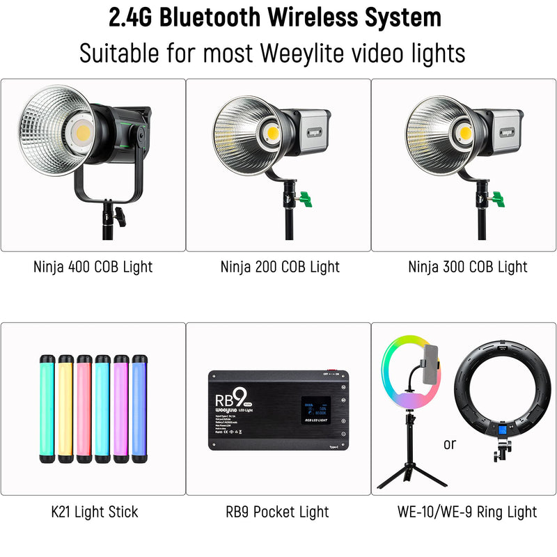 [Australia - AusPower] - RC-11 Wireless Remote for Weeylite RB9 Light/WE-10/WE-9 RGB Ring Light Ninja 20 200 300 400 Series COB Video Light, VILTROX K60/Sprite 15B 15C Lights 