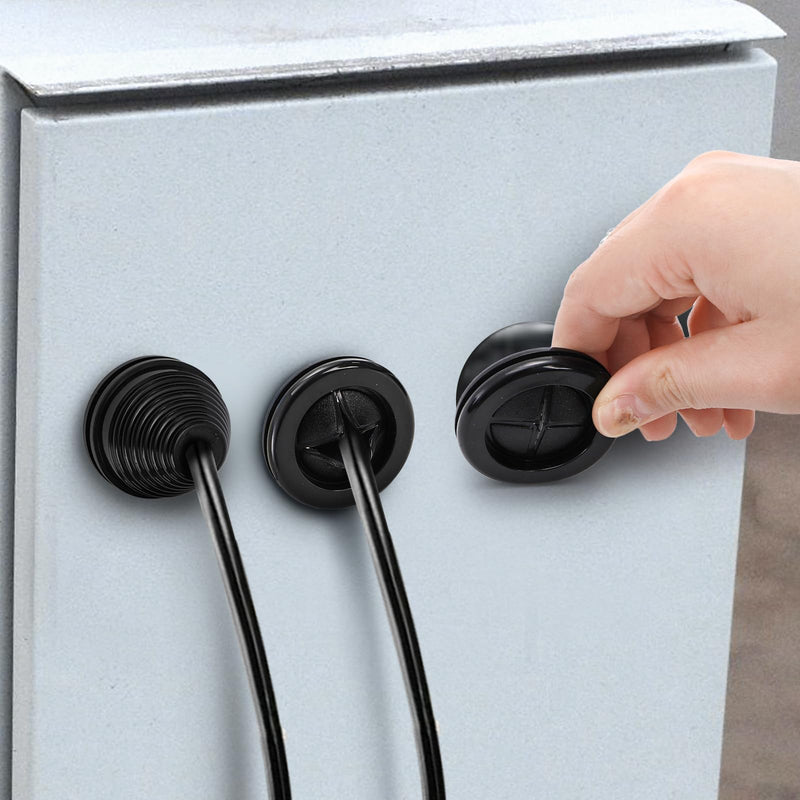 Yarlung 42 Pack Rubber Grommets Assortment Kit for Wire Protection, 7 Sizes Drill Hole Grommets Firewall Hole Plug for Wire, Plug, Electrical Appliance, Plumbing, Tower Shaped and Round Double Sided