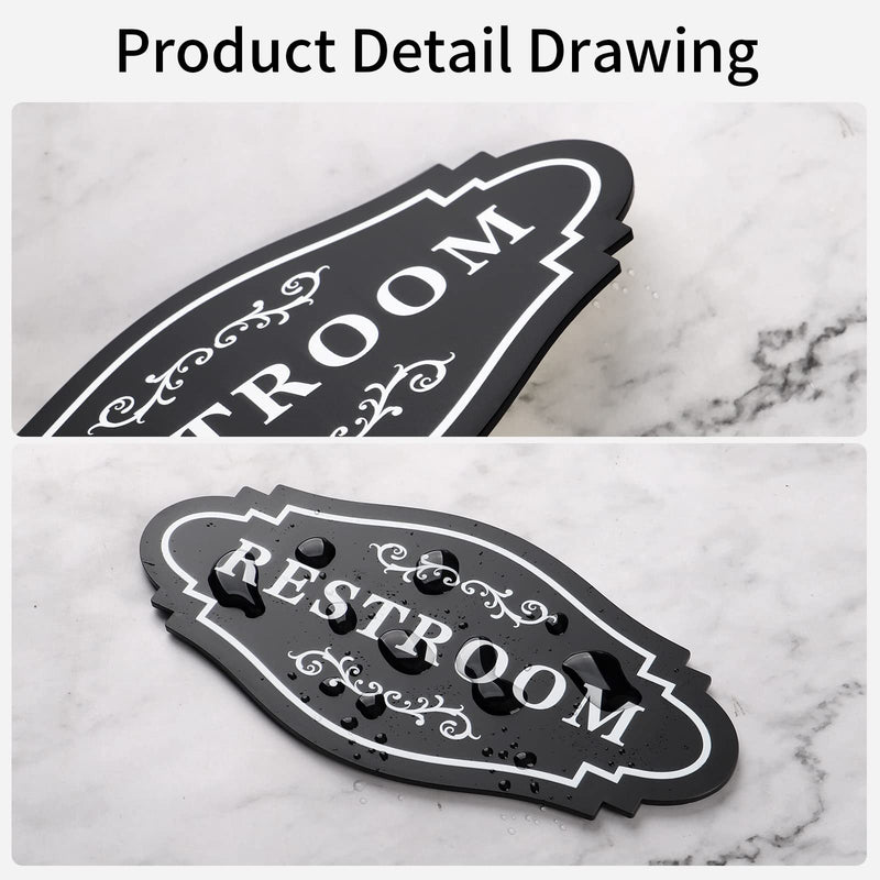 [Australia - AusPower] - Restroom Sign,restroom signs for business,restroom sign for home,unisex bathroom sign or Bathroom signs for door, 4 x 8 inch-Easy Installation Without Any Tools ? RESTROOM-1) 