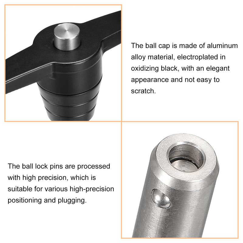 uxcell T Handle Lock Pins, 5/8" Pin Dia. 3-5/32" Usage Length Stainless Steel Push-Button Quick Release Pin with Lanyard Cable (16mm-80mm) 5/8" x 3-5/32"