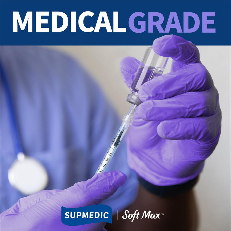 [Australia - AusPower] - Medical Soft Max™ Nitrile Exam Gloves, 100 ct Latex-Free Powder-Free Non-Sterile Food Safe Cleaning Disposable Glove Medium (Blue Violet) 