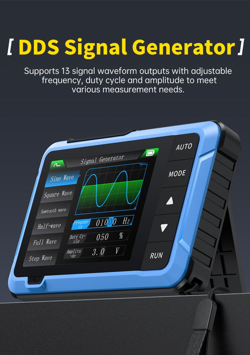 [Australia - AusPower] - 【FNRSI Upgraded 2in1 DSO-510 Oscilloscope with 10X Probe】Digital Portable Oscilloscope/DDS Signal Generator Automotive 2.8 inch TFT, 10MHz Bandwidth, 48MS/s Sampling Rate, Auto Trigger Function 
